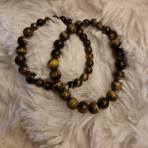 Tiger's Eye Beaded Bracelet Set